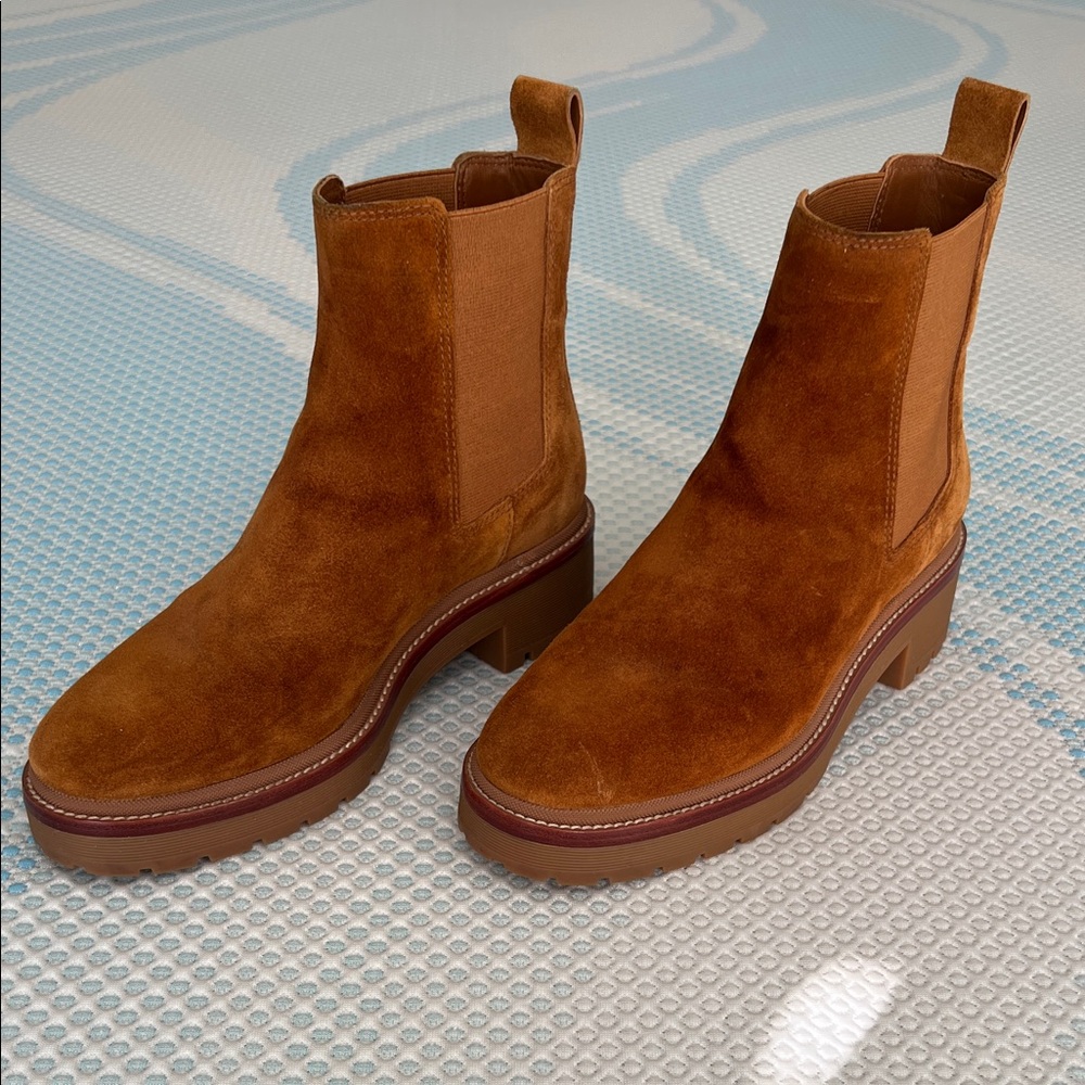 Tory Burch Suede Lug Sole Boots